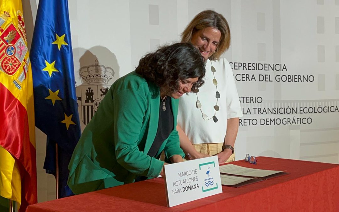 IU Sanlúcar felicita a Carmen Álvarez por los 5,9 millones de euros en la firma del protocolo del Acuerdo por Doñana